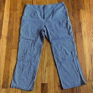 Checkered Flared Zipper Pants